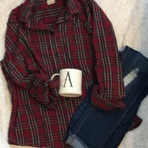 L. L. Bean Tartan Plaid Flannel Shirt